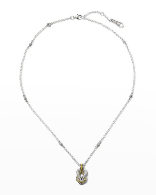 Lagos Newport 18K Gold Diamond Rope Pendant Necklace