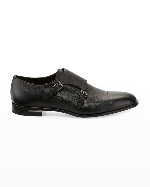 Prada Saffiano Leather Double-Monk Shoe