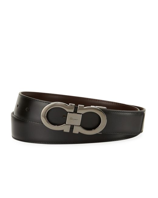 Salvatore Ferragamo Reversible Leather Double-Gancio Belt