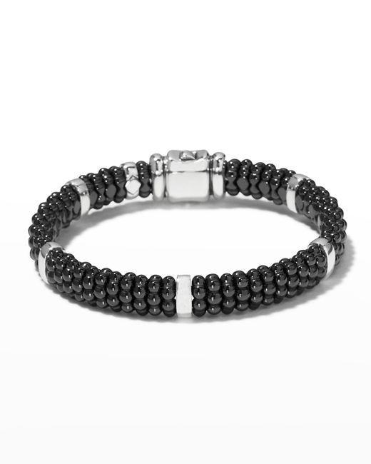Lagos 9mm Caviar Ceramic Rope Bracelet Medium