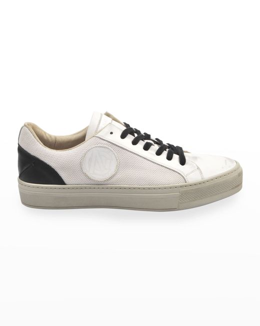 Costume National Mesh 26 Two-Tone Leather Logo Sneakers