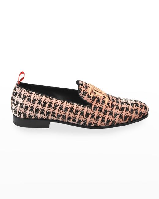 John Galliano Paris Printed Loafers w Embroidery