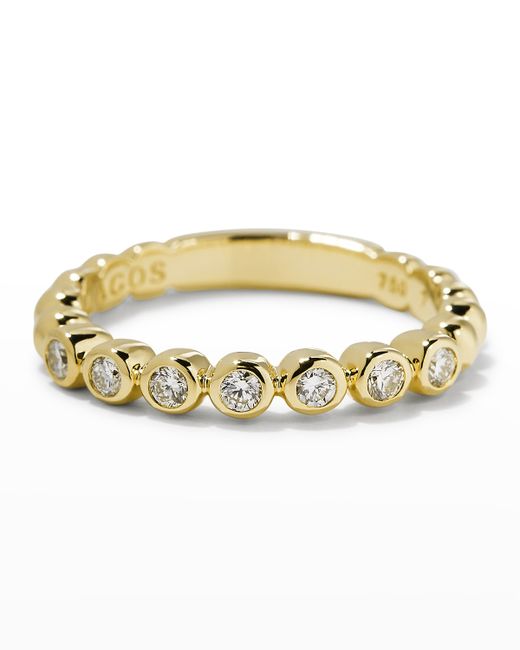 Lagos Caviar Gold 3mm Diamond Stacking Ring 7