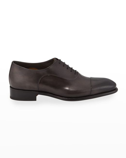 Santoni Isaac Leather Lace-Up Shoes