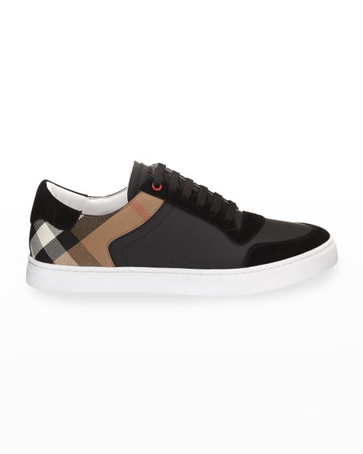 Burberry Reeth Leather 26 House Check Low-Top Sneakers