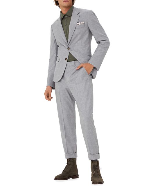 Brunello Cucinelli Solid Wool Flannel Two-Piece Suit
