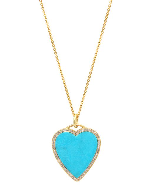 Jennifer Meyer 18k Lapis Heart Necklace with Diamonds