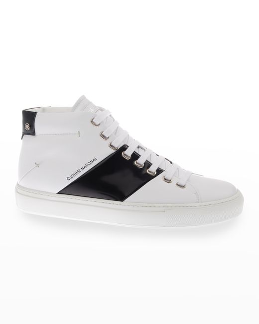 Costume National Two-Tone High-Top Sneakers