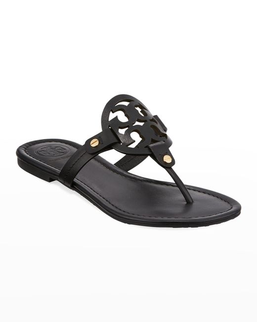 Tory Burch Miller Medallion Leather Flat Thong