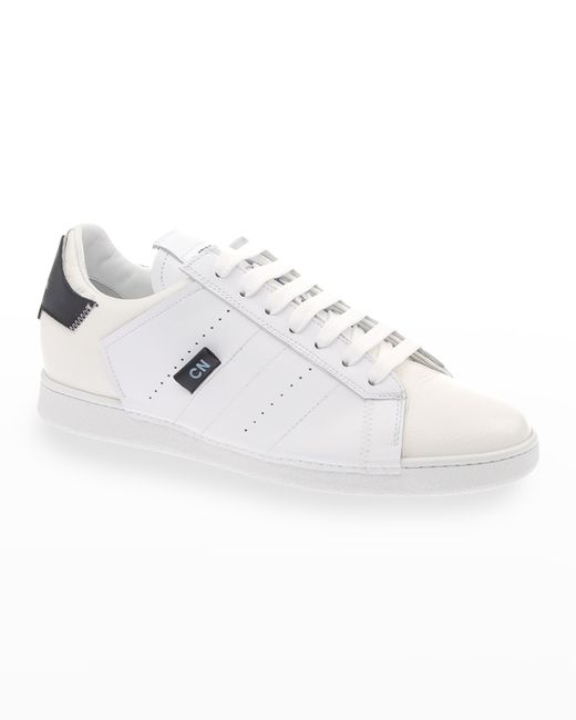 Costume National Logo Leather Low-Top Sneakers