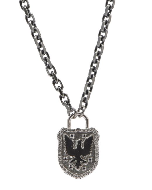 Armenta Romero Blackened Griffin Shield Pendant Necklace
