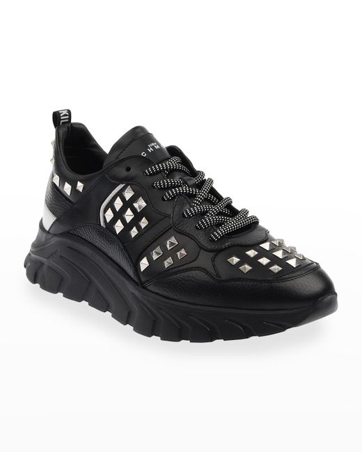 John Richmond Studded Leather Chunky Sneakers