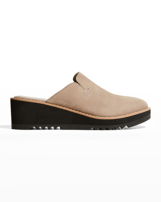 Eileen Fisher Loti Leather Wedge Mules