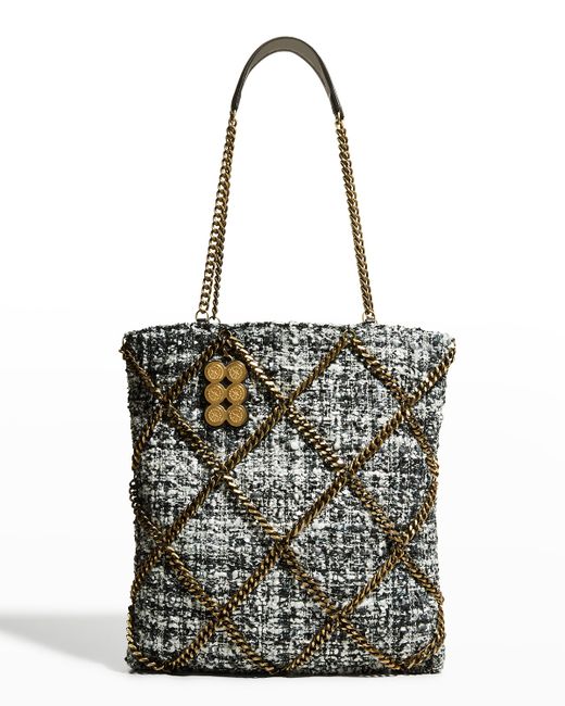 Kooreloo The Grid Chain Tweed Shopper Tote Bag