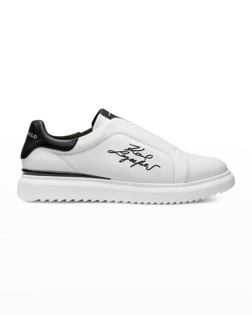Karl Lagerfeld Logo Embroidered Laceless Low-Top Sneakers