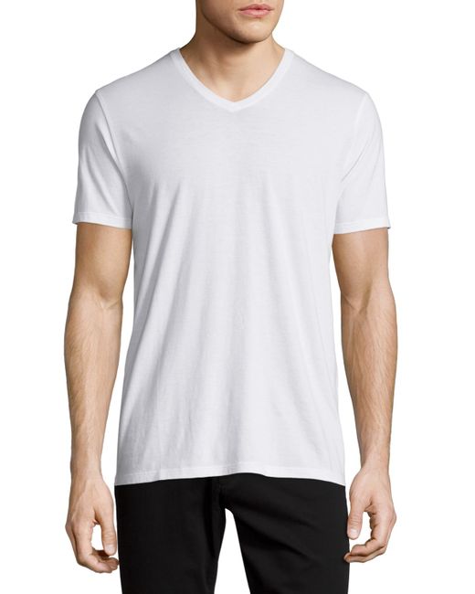 Vince Short-Sleeve V-Neck Jersey T-Shirt Gray