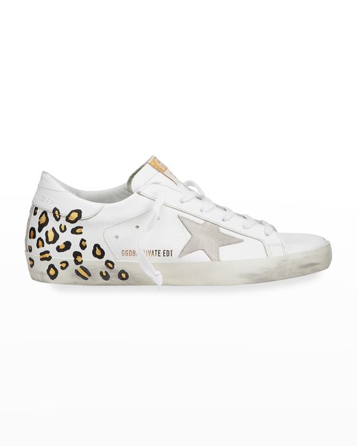 Golden Goose Superstar Hand-Painted Leopard Leather Sneakers