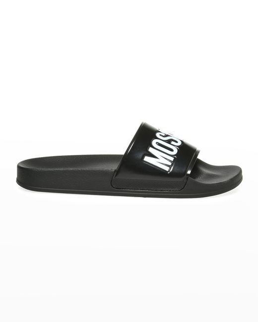 Moschino Logo-Embossed Rubber Slide Sandals