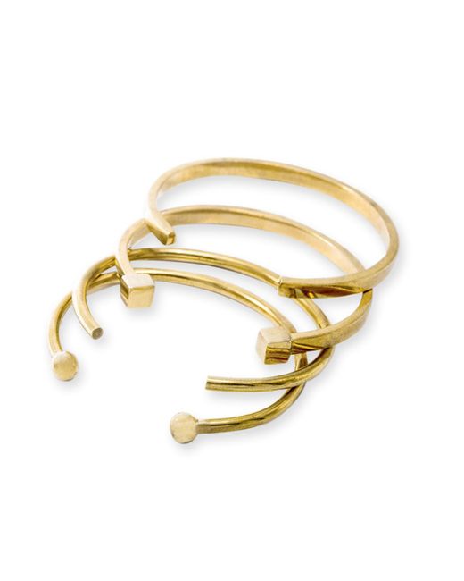 Soko Mixed-Shape Stacking Cuff Bracelets Set of 4