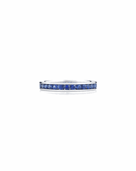 NM Diamond Collection 18k White Gold Sapphire Eternity Ring 7