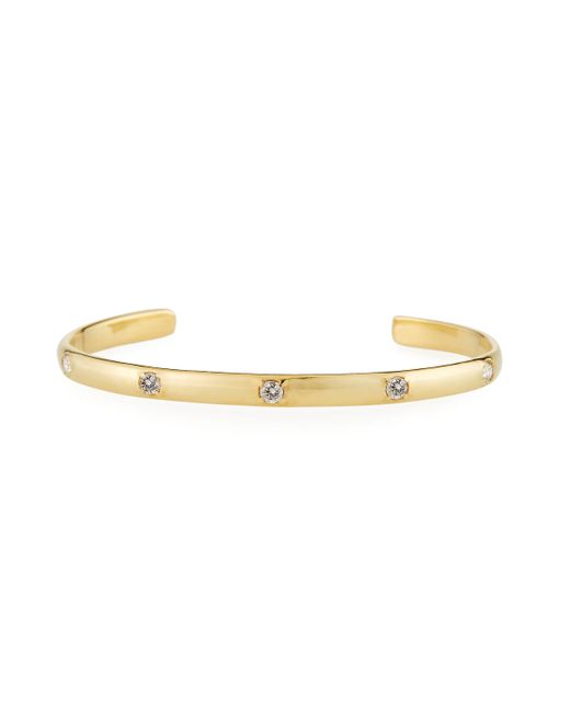 Armenta Sueno 18k Yellow Gold 3mm Diamond Cuff Bracelet