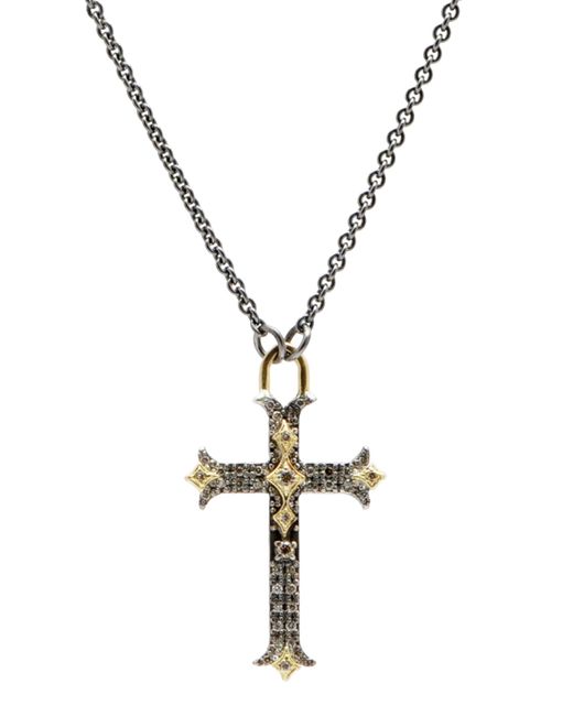 Armenta Old World Diamond Small Cross Pendant Necklace