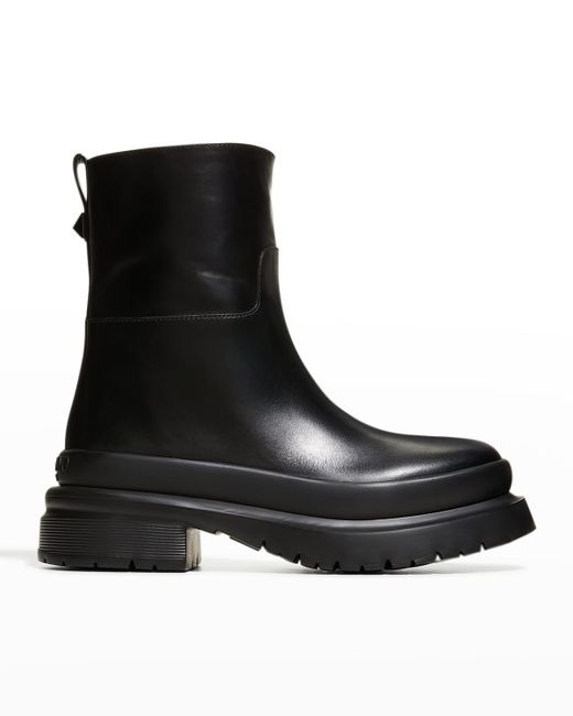Valentino Shiny Leather Ankle Boots