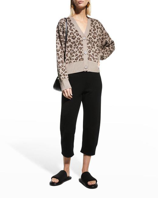 Monrow Oversized Leopard-Print Cardigan