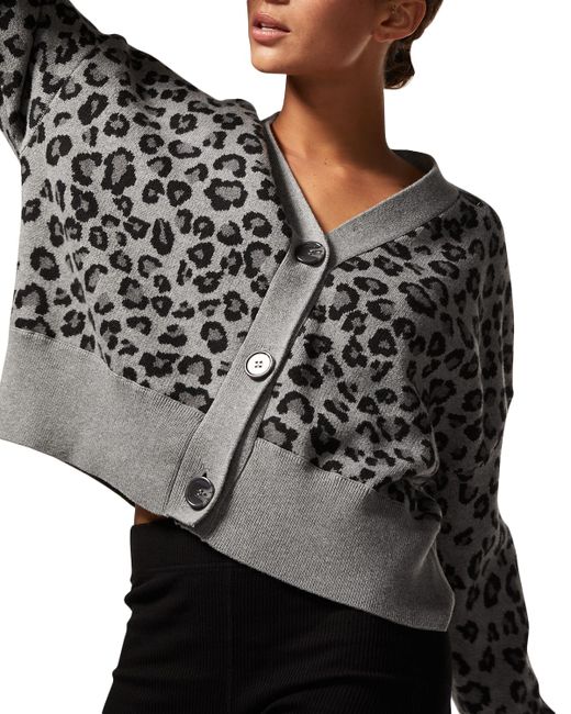 Monrow Oversized Leopard-Print Cardigan