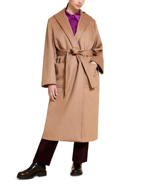 Marina Rinaldi Plus Tropea Belted Long Wool Coat