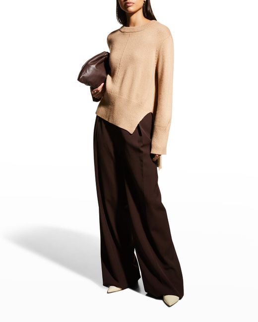 autumn cashmere High-Low Cashmere-Wool Sweater