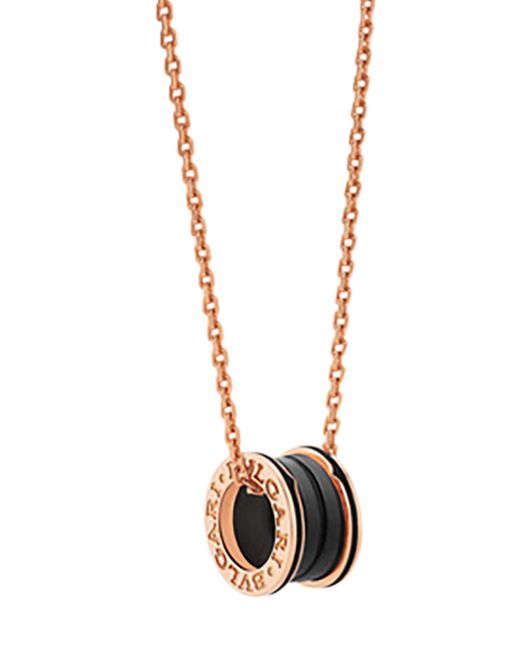 Bvlgari B.Zero1 Pendant Necklace in Gold and Matte Black Ceramic