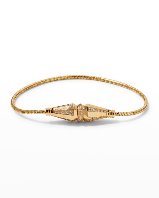 Boucheron Jack de Single-Wrap Diamond-Part Bracelet in Gold