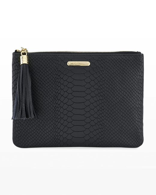 Gigi New York All In One Python-Embossed Clutch Bag