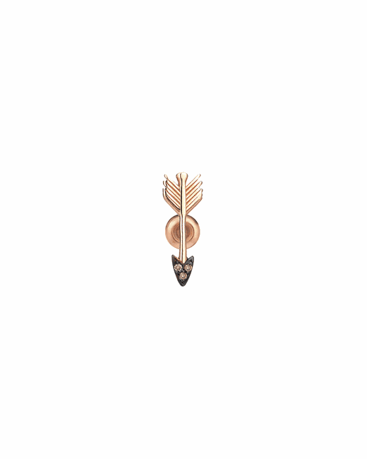 Kismet by Milka 14k Rose Gold Sagittarius Earring Single with Champagne Diamond