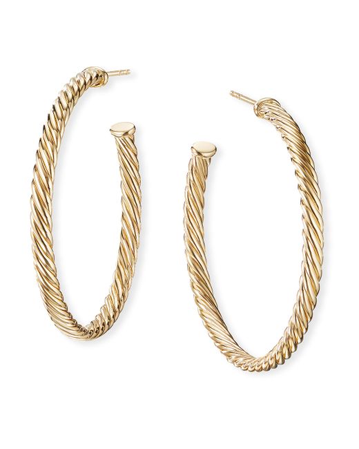 David Yurman Cablespira Hoop Earrings in 18k