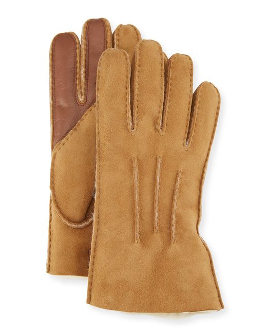 Ugg Three-Cord Contrast Sheepskin Gloves