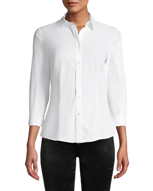 Carolina Herrera Classic Cotton Button-Front Shirt
