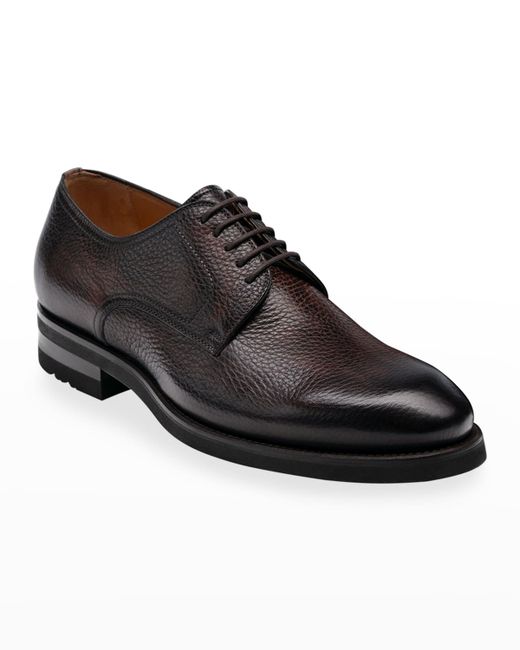 Magnanni Melich II Pebbled Leather Derby Shoes