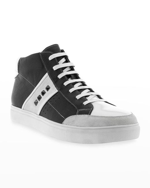 Badgley Mischka Walton Studded Leather High-Top Sneakers