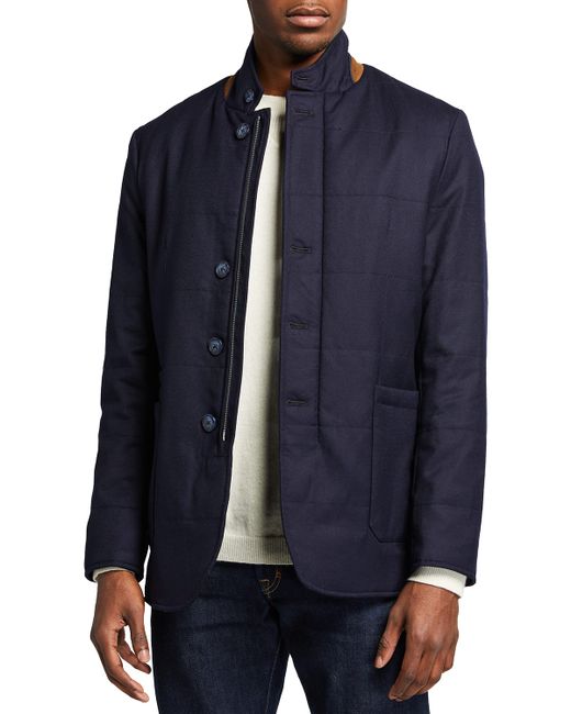 Zanella Quilted Wool-Blend Car Coat