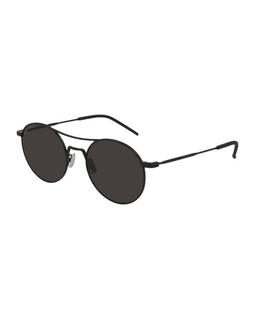 Saint Laurent Round Metal Double-Bridge Sunglasses