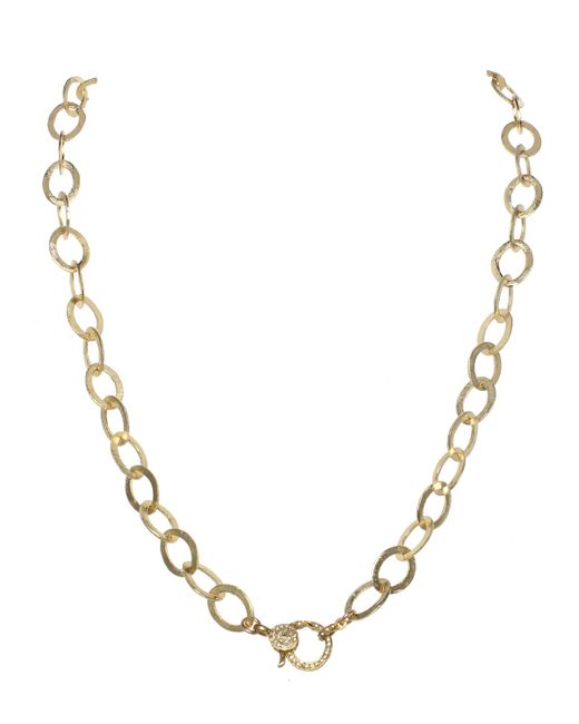 Margo Morrison Matte Vermeil and Sterling Silver Flat Chain Necklace with Diamond Clasp