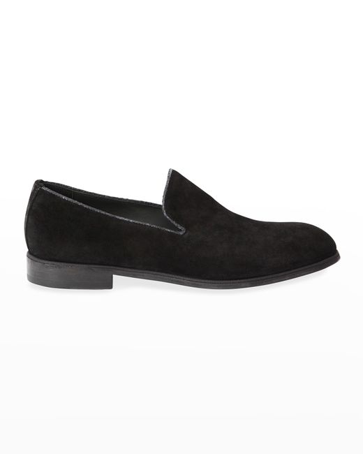 Jo Ghost Suede Loafers with Python Trim