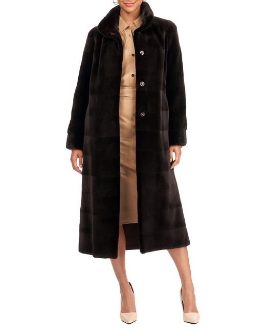 Gorski Reversible Sheared Mink Fur Horizontal Short Coat W Nap Collar And Cuffs