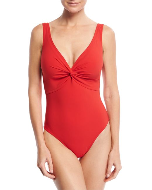 Karla Colletto Twist Underwire One-Piece Swimsuit D Cup