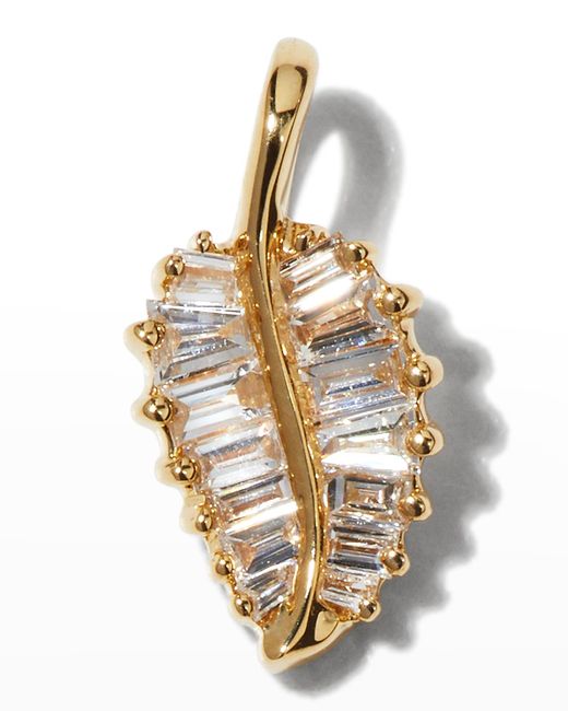 Anita Ko 18k Gold Diamond Baguette Palm Leaf Necklace