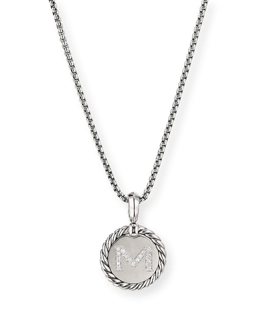 David Yurman Collectible Diamond Initial M Necklace