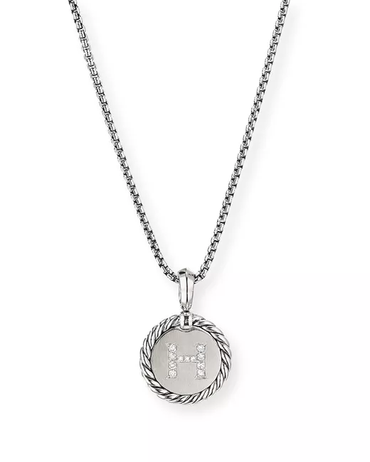 David Yurman Collectible Diamond Initial H Necklace