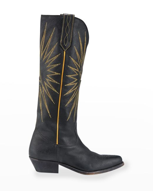 Golden Goose Wish Star Stitched Knee Boots